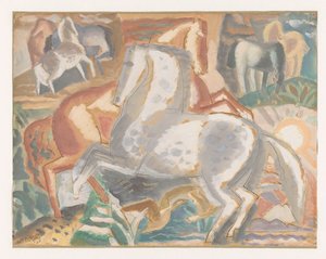 Paarden in landschap