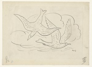 Twee vogels door Leo Gestel (signed by artist)