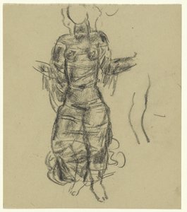 Dansende vrouw in doorzichtige draperieën door Leo Gestel