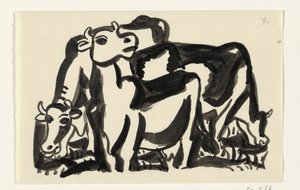 Drie koeien door Leo Gestel