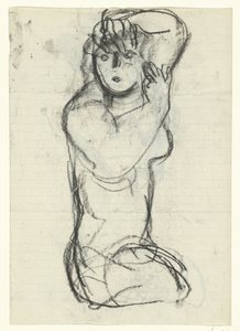 Geknielde naakte vrouw door Leo Gestel