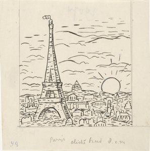 Gezicht op de Eiffeltoren in Parijs door Leo Gestel