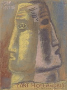 Omslag Ontwerp Voor Paul Fierens, Lart Hollandais Contemporain 1933 door Leo Gestel