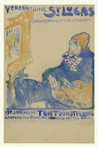 Ontwerp voor het affiche van de 19e jaarlijkse Tentoonstelling van Vereening St. Lukas in het Stedelijk Museum te Amsterdam door Leo Gestel