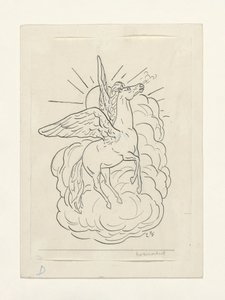 Pegasus vliegt voor de wolken uit (1891–1941) door Leo Gestel