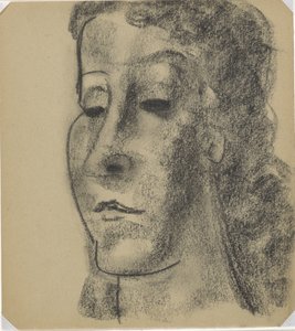 Portret van een vrouw driekwart naar links door Leo Gestel