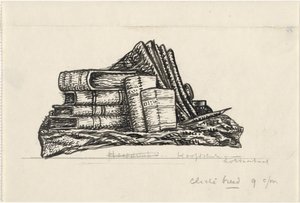 Stapel boeken en schrijfwaren