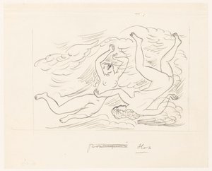 Twee naakte vrouwen, zwemmend door Leo Gestel