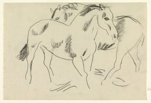 Twee paarden door Leo Gestel