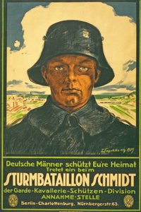 Sturmbataillon Schmidt; Duitse mannen bescherm uw vaderland! Word lid bij ... Pub. Berlijn, 1917