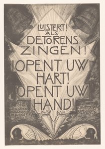 Affiche voor noodlijdende kunstenaars en musici