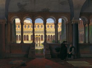 De kloostergang van San Giovanni in Laterano in Rome door Leo von Klenze