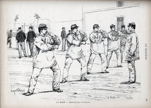 La Boxing - Franse legers - tekening door Léon Couturier (1842-1935) - voor 
