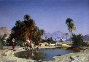 Leon-Adolphe Belly de karavaan in de woestijnoase