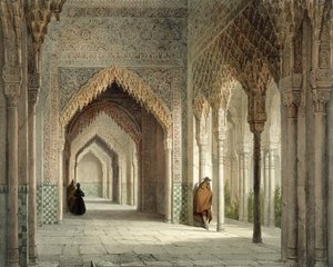 De rechtszaal van het Alhambra, Granada, 1853