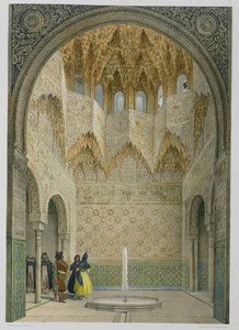 De hal van de Abencerrages, het Alhambra, Granada door Leon Auguste Asselineau