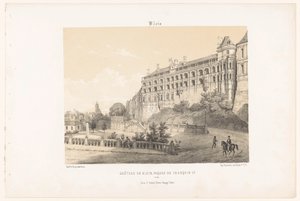 Zicht op de façade van koning Frans I van het Kasteel van Blois door Leon Auguste Asselineau