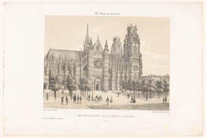 Zicht op de kathedraal van Orléans (noordzijde) door Leon Auguste Asselineau
