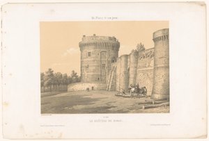 Zicht op een van de torens van het kasteel van Dinan