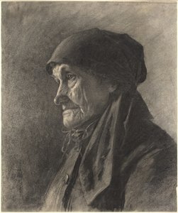 Een Bejaarde Boerin door Leon Augustin Lhermitte