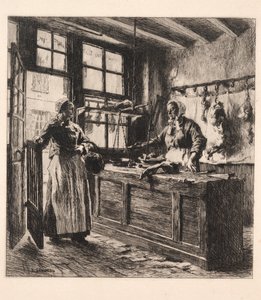 Interieur van een slagerij