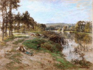 Aan de oevers van de Marne door Leon Augustin Lhermitte