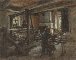 Het Wevershuisje door Leon Augustin Lhermitte
