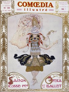 Ballet Russes danser door Bakst, omslag Comoedia Illustré door Leon Bakst