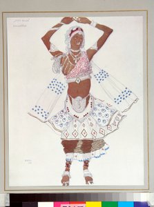 Ballets russes: "Bayadere" Kostuum ontworpen door Leon Bakst voor het ballet "Le dieu Bleu" van Michel Fokine door Leon Bakst