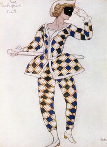 Kostuumontwerp voor Harlekijn, uit Doornroosje, 1921 door Leon Bakst