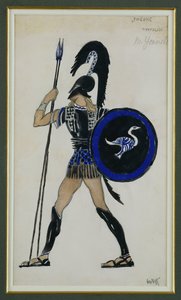 Kostuumontwerp voor Hippolitus uit "Phaedre" door Leon Bakst
