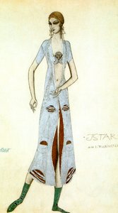Kostuumontwerp voor Ida Rubinstein als Ishtar, 1924 door Leon Bakst