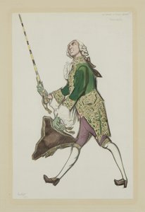 Kostuumontwerp voor Rinaldo in het ballet De goedgehumeurde dames van Scarlatti