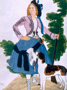 Kostuumontwerp voor De Jageres, 1922 door Leon Bakst
