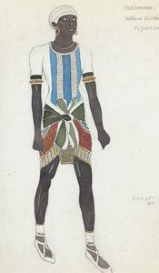 Kostuumontwerp voor Vaslav Nijinsky in het ballet Cleopatra van A. Arensky, 1910