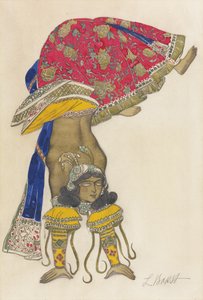 Kostuumontwerp voor het Ballet Blauwe God door R. Hahn door Leon Bakst