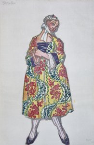 Kostuumontwerp voor het ballet Le donne di buon umore door C. Goldoni, 1917