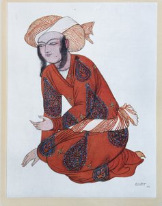 Kostuumontwerp voor het ballet Sheherazade van N. Rimsky-Korsakov, 1922 door Leon Bakst