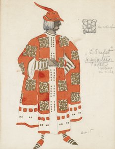 Kostuumontwerp voor het toneelstuk De Martelaarschap van St. Sebastian door Gabriele D