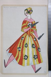 Kostuum voor het ballet "La Boutique Fantasque" geregisseerd door Gioachino Rossini door Leon Bakst