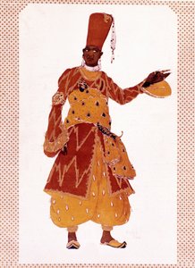 Kostuum van de grote Eunuch getekend door Lev Samoilovich Rosenberg genaamd Leon Bakst (1866-1924) voor het ballet 