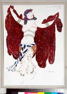 Danseres kostuum ontworpen door Leon Bakst voor het ballet Cleopatra van de Ballets Russes door Leon Bakst