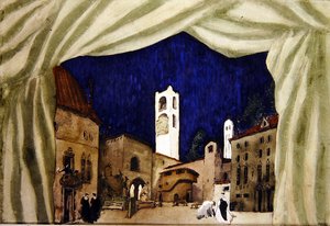 Ontwerp voor de markiezin die jaagt door Leon Bakst