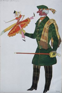 Engelsman. Kostuumontwerp voor het ballet De Magische Speelgoedwinkel door G. Rossini, 1919 door Leon Bakst