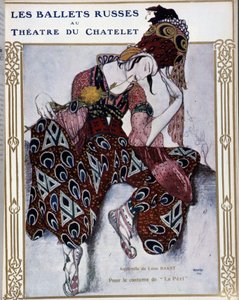 Les Ballets Russes in het theater van Chatelet: kostuum voor "La Peri" - aquarel door Bakst, cov. in "Comoedia geïllustreerd"