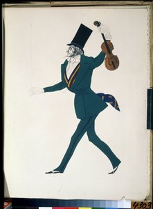 Niccolo Paganini, kostuumontwerp voor het ballet De magische nacht van F. Chopin door Leon Bakst