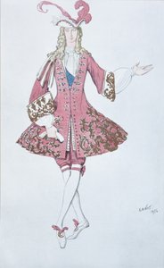 Page de la princesse. Kostuumontwerp voor het ballet Doornroosje van P. Tsjaikovski, 1916 door Leon Bakst