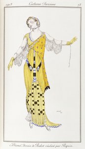 Parijse kleding: Dione-tekening door Bakst uitgevoerd door Paquin, 1913 door Leon Bakst
