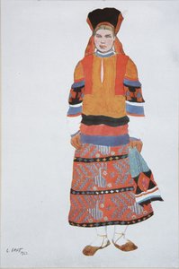 Boerin. Kostuumontwerp voor de Vaudeville Oude Moskou in het Théâtre Femina in Parijs, 1922