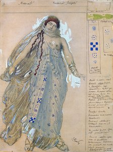 Phaedra. Kostuumontwerp voor het drama Hippolytus door Euripides, 1902 door Leon Bakst